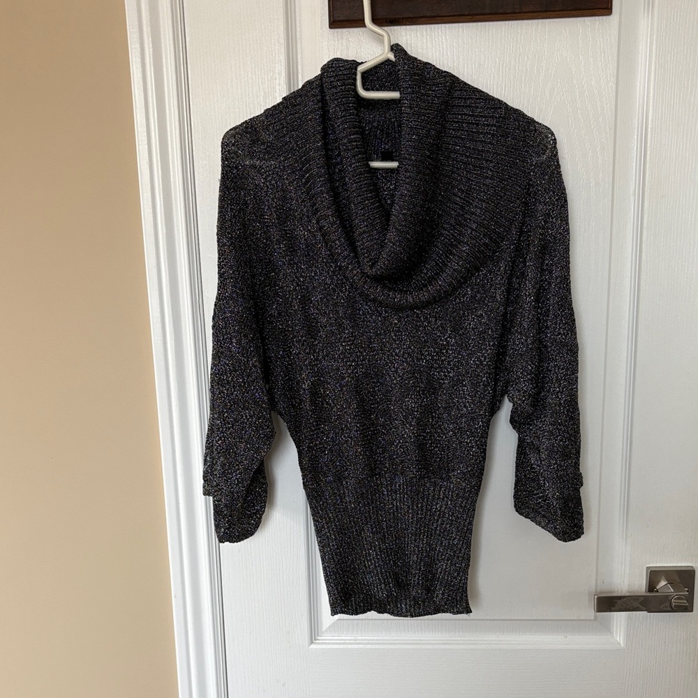bebe Charcoal Cowl Neck Sweater